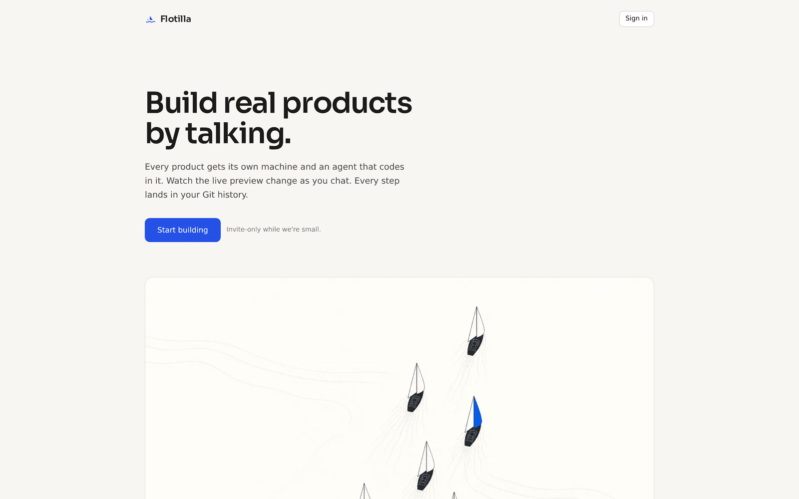 Flotilla — live homepage as captured for this edition