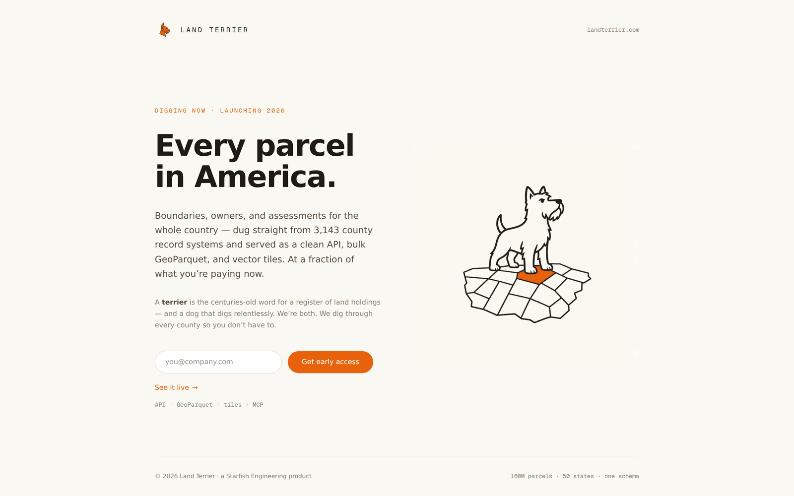 Land Terrier — live homepage as captured for this edition